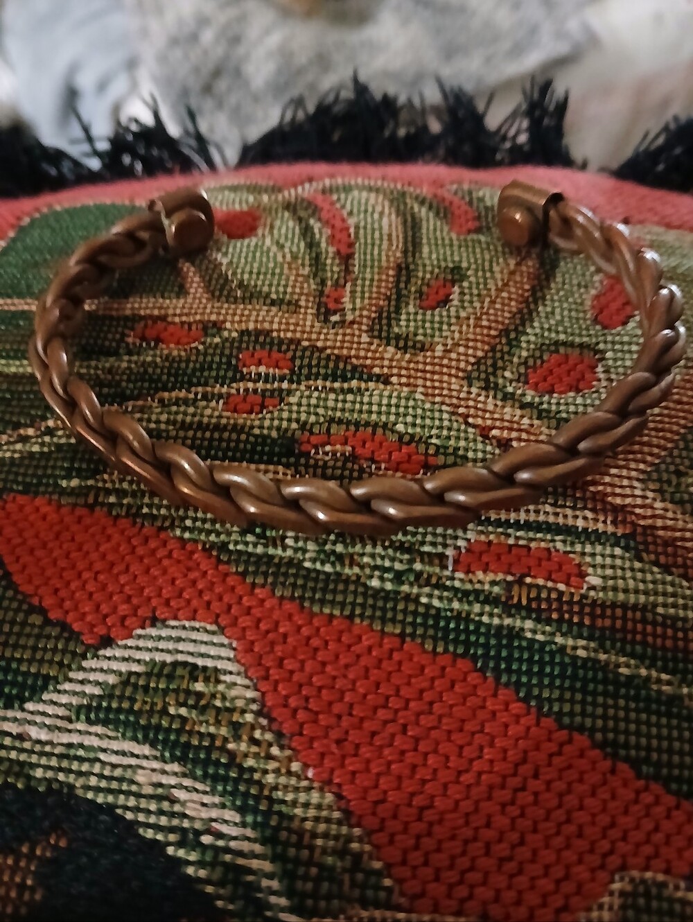 Copper braided cuff Bracelet